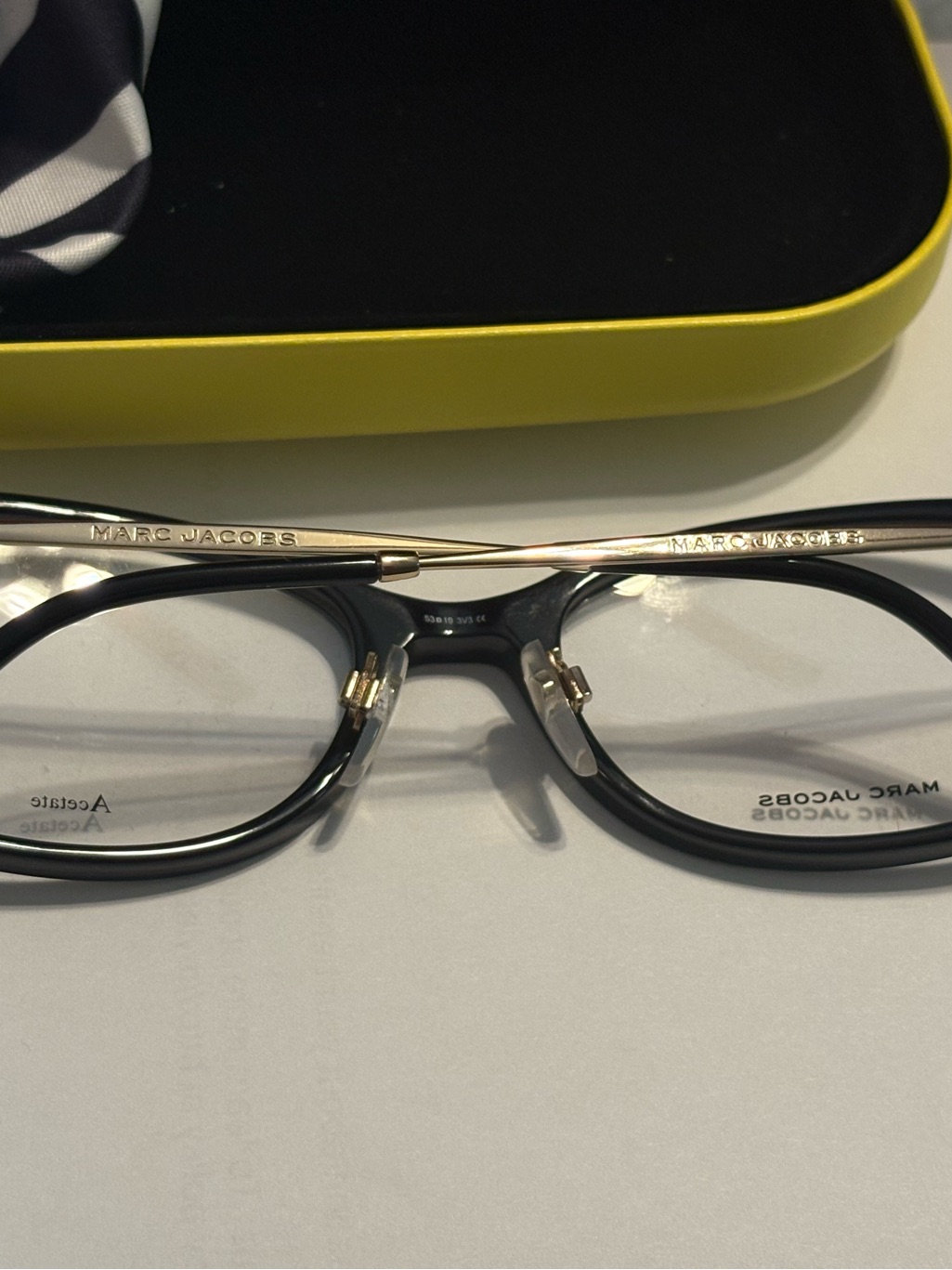 Marc Jacobs Black And Gold Round Optical Glasses